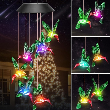 Winzwon Solar Hummingbird Wind Chimes