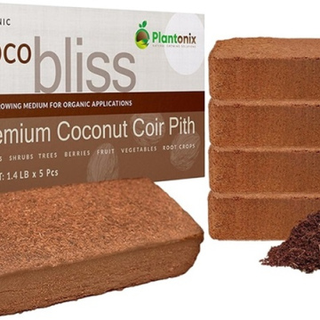 Plantonix Coco Bliss 650gm Bricks (5-Pack) - Organic Coco Coir for Plants