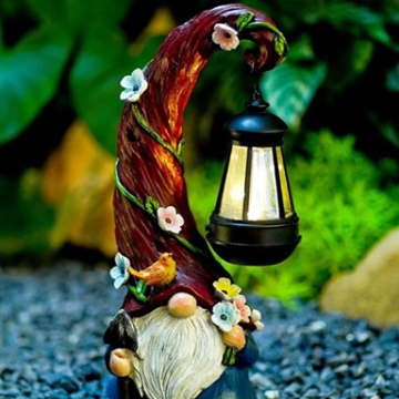 Pohabery Garden Gnome with Solar Lantern